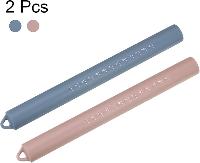 HARFINGTON 2pcs Silicone Rolling Pin 10" Stainless Silicone Surface Non-Stick - Image 3