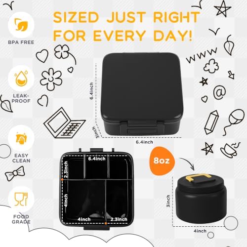 Bento Lunch Box for Kids with 8oz Thermo Containers for School,Camping