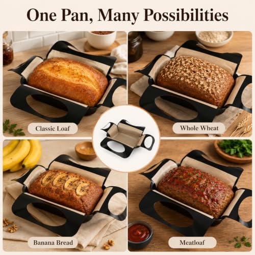 2‐Pack Bread Loaf Pan Set, 8.5" x 4.5" Inner Baking Size Nonstick
