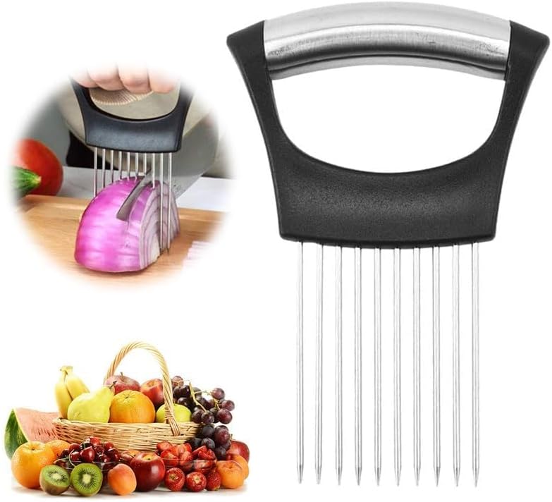 2026 New Stainless Steel Onion Slice Holder, Food Slicer Assistant