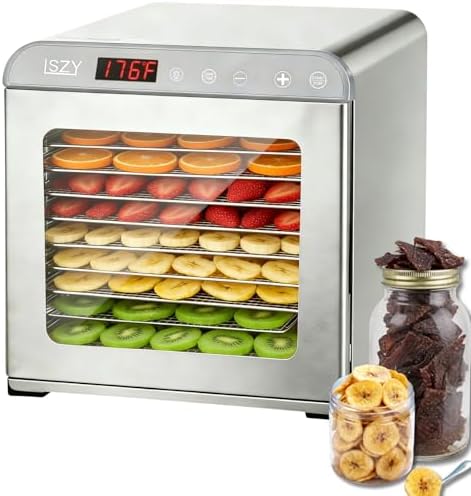 Food Dehydrator Machine, 10 Trays, 800W, Stainless Steel