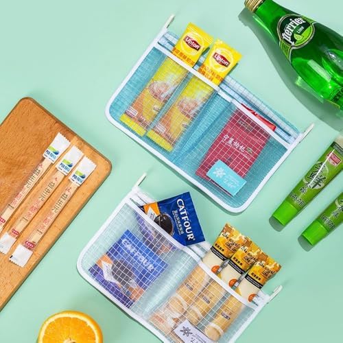 4PCS Refrigerator Door Organizer Set, Fridge Hanging Mesh Bag for