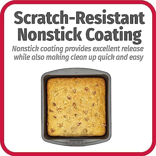 GoodCook Everyday Nonstick Steel Square Pan, 8", Gray (Pack of 2)