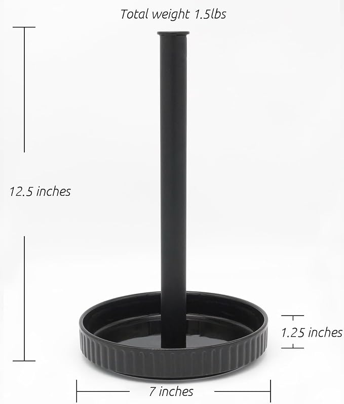 VROOMIUM Paper Towel Holder Countertop, Ceramic Base Easy-to-Clean, 1.5 lbs - Image 3