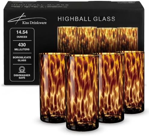 Joseph Sedgh Collection Tortoise Shell Highball Glass Set of 4