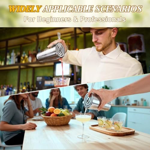 Mwellewm Cocktail Shaker Set,Boston Shaker 15Pc Drink Shaker