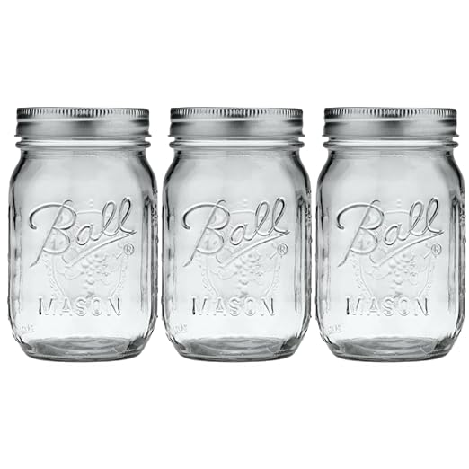 Ball Glass Mason Jar, Regular Mouth, Pint Size, 16 OZ by BallJar