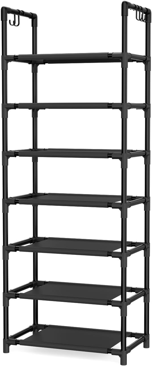 LANTEFUL 7 Tiers Shoe Rack 18-20 Pairs Boots Organizer Storage Sturdy Narrow - Image 8