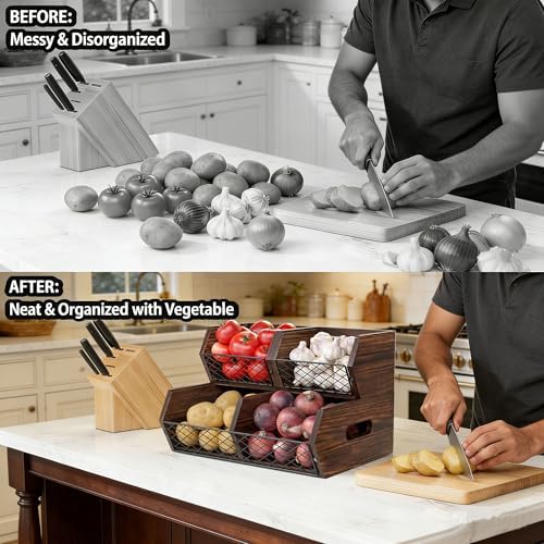 Wood Potato and Onion Storage Bins