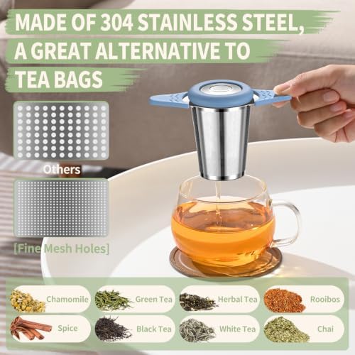 2PACK Extra Fine 18/8 Stainless Steel Tea Infuser Mesh Strainer with