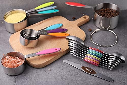 Measuring Cups and Spoons Set of 17 Double Sided Magnetic Measuring