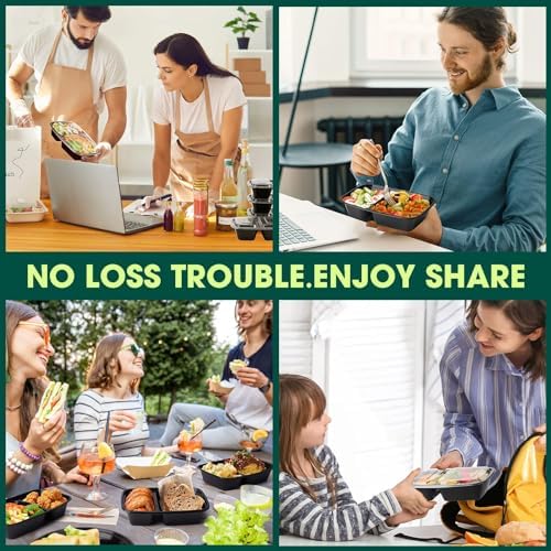 Glotoch Express 10 Pack 32 oz 2-Compartment Meal Prep Containers with