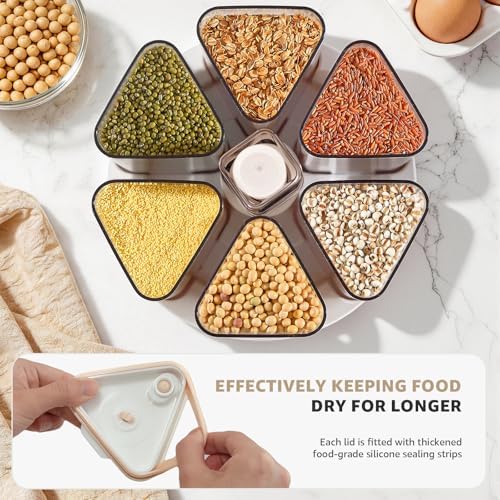 Rotating Grain Dispenser with Manual Vacuum Pump Vacuum-Storage Canister
