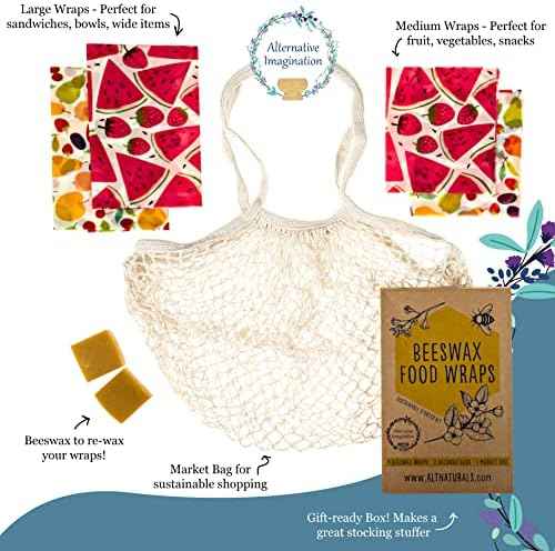 7 Pc Beeswax Wraps for Food and Kitchen Storage