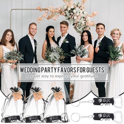 Vesici 72 Pcs /24 Set Wedding Favors Bottle Opener Keychains, Black