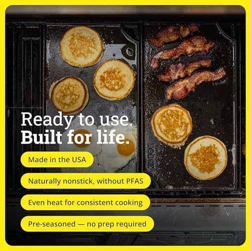 Lodge Reversible Cast Iron Grill/Griddle Pan, 16.75 x 9.5 Inches