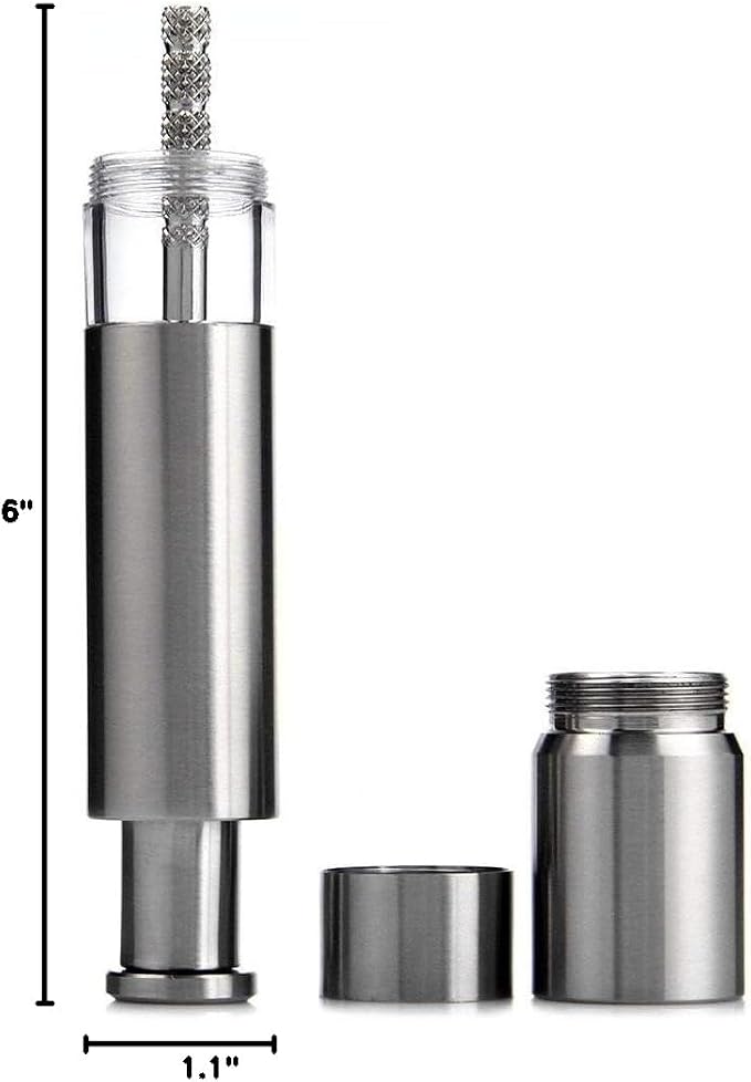 Salt and Pepper Grinder Set of 2, Stainless Steel Push Button Grinder Modern - Image 8