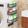 4 Pack Magnetic Shelves with Hook Rack for Washing Machine