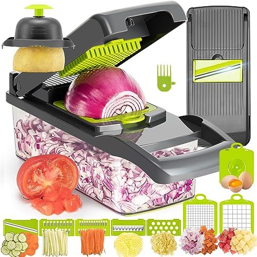 KEOUKE 12-in-1 Vegetable Chopper, Grey