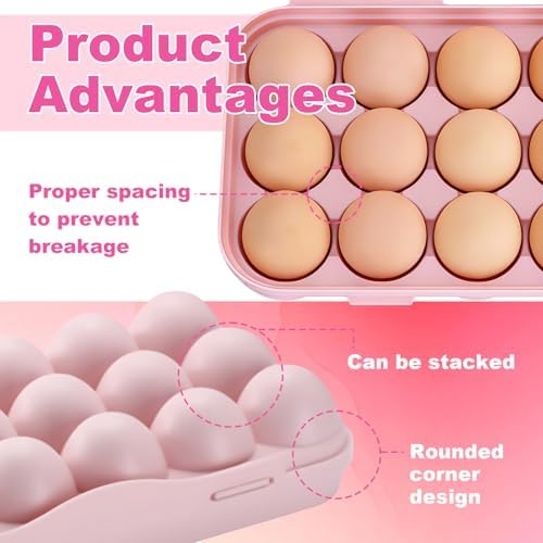 PhantomSky Egg Holder, 18 Eggs, Pink