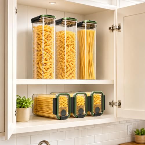 Plastic Pasta Containers, Spaghetti Container Storage, 74oz Set of 3
