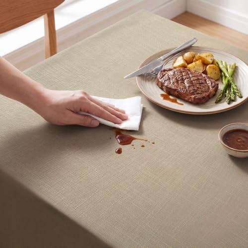 H.VERSAILTEX Linen Textured Table Cloths 60 x 120 Inch Premium Solid