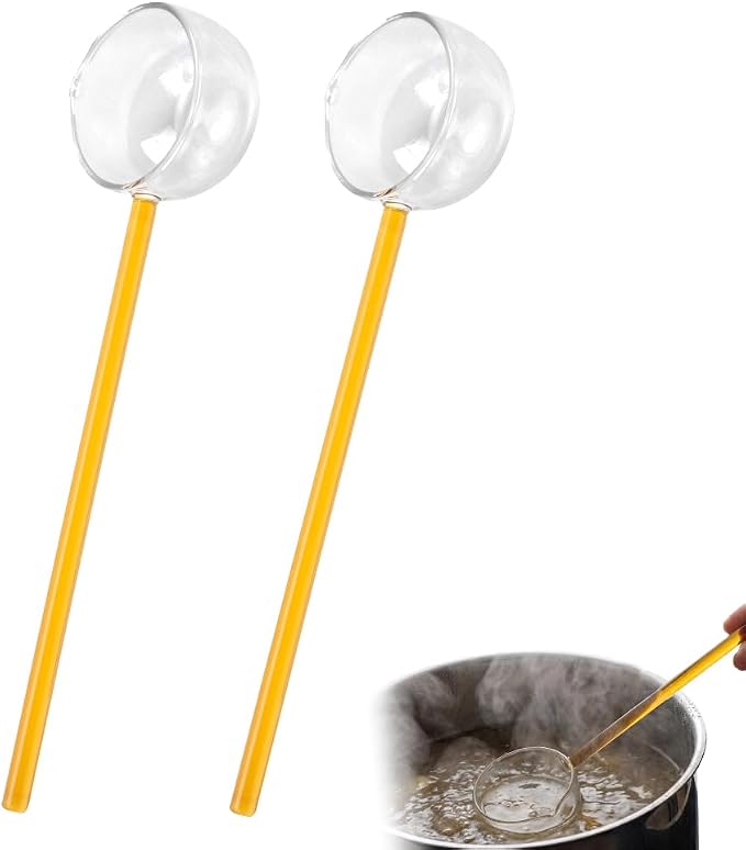 2 Pack 9.65" Heat Glass Ladle, High Temperature Borosilicate Glass Mixing by Unknown