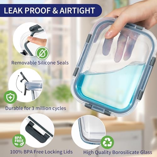 MFY 12-Pack Glass Storage Containers with Lids