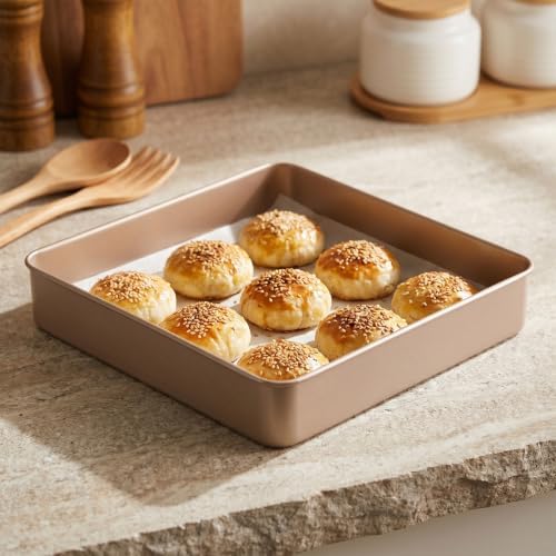 2 Pack Square Cake Pan Nonstick Cookie Sheet 11Inch Baking Toaster