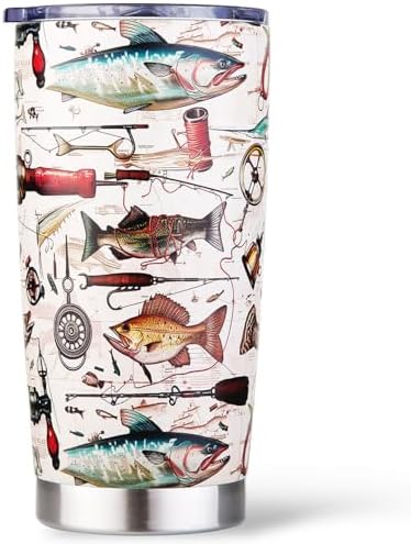 Fishing Gifts for Men, Fishermen - Fish Travel Coffee Mug Cup