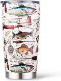 Fishing Gifts for Men, Fishermen - Fish Travel Coffee Mug Cup