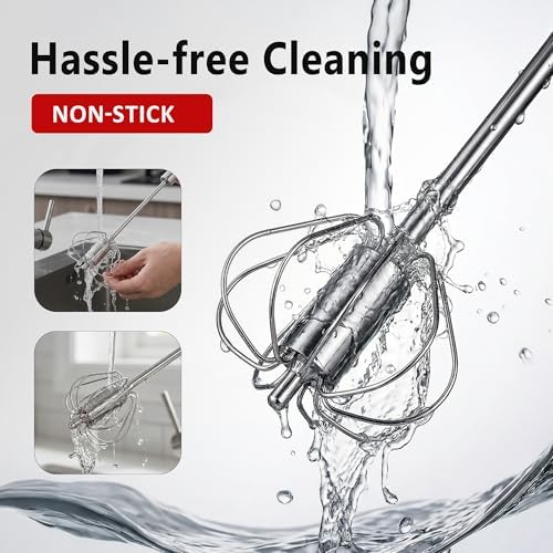 Li&Zhao Semi Automatic Whisk-2-Pack Stainless Steel Hand Push Rotary