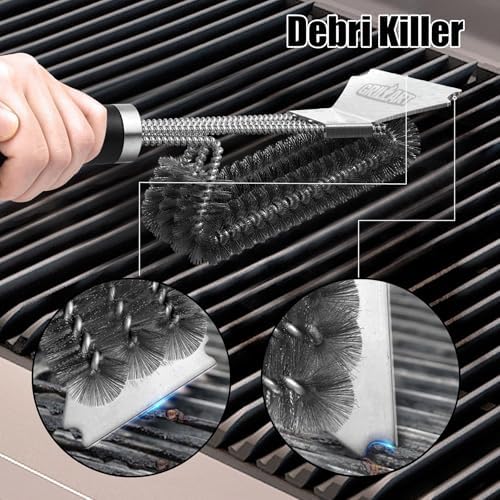 GRILLART Grill Brush and Scraper, 18" Stainless Steel