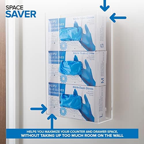 Stock Your Home Triple Acrylic Gloves Dispenser, Tissue Box Shelf