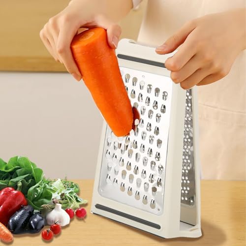 Cheese Grater - Reversible Box Grater with Two Sides Handheld