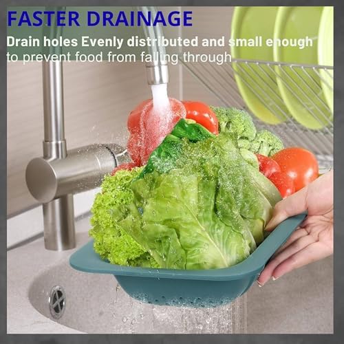 Extendable Sink Colander Strainer Basket, Over the Sink Collapsible