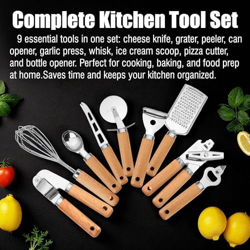 Stainless Steel Kitchen Gadget Set – 9 PCS Western Cooking Utensil &