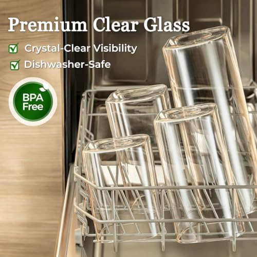 ComSaf 2.2 Qt Glass Pasta Containers, Set of 3