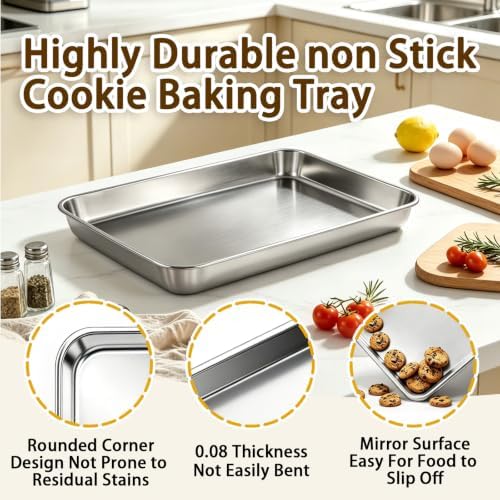 Stainless Steel Baking Sheet with Rack, 16 x 12 Inch Cookie Sheet