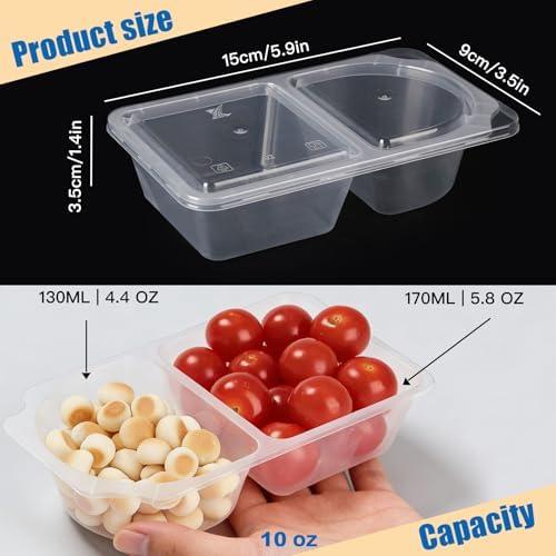 20 Pack 10 OZ Reusable Snack Containers with Lids,Disposable