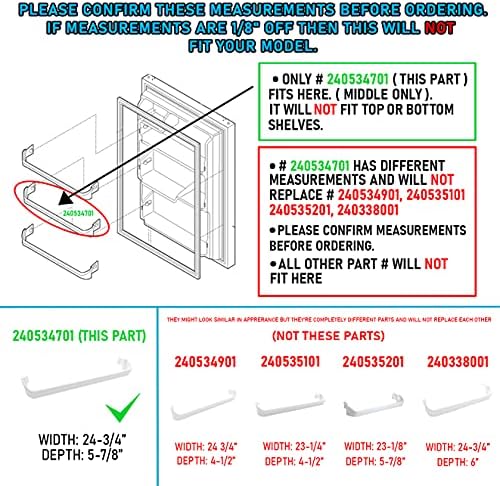 Lifetime Appliance 240534701 Door Bar Rack Compatible with Frigidaire