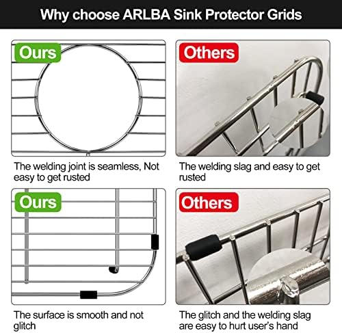 ARLBA 2 Pack Stainless Steel Sink Protectors, 13.2" x 11.5"