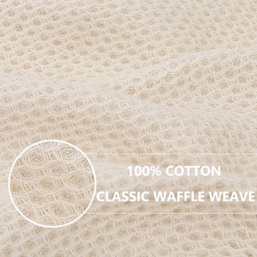 Homaxy 100% Cotton Waffle Weave Kitchen Dish Cloths, 4-Pack, Beige