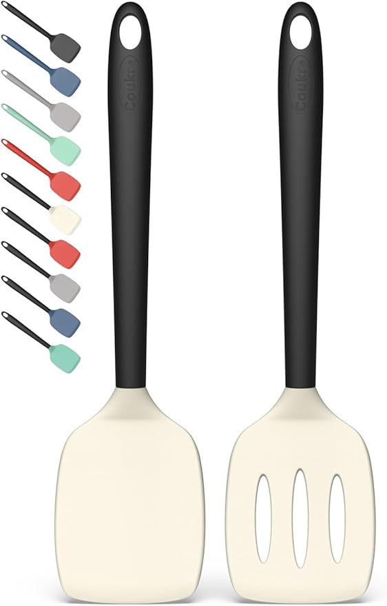 Coukre 2 Pack Silicone Spatula Set, High Heat Resistant, BPA Free Kitchen by Coukre