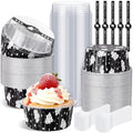 Willinglong 80 Pcs Halloween Foil Baking Pans with Lids, Aluminum