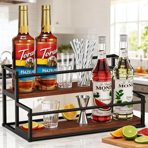 THYGIFTREE 2-Tier Coffee Syrup Rack