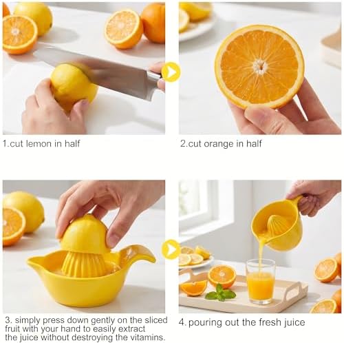 4-Inch Ceramic Lemon Squeezer with Handle