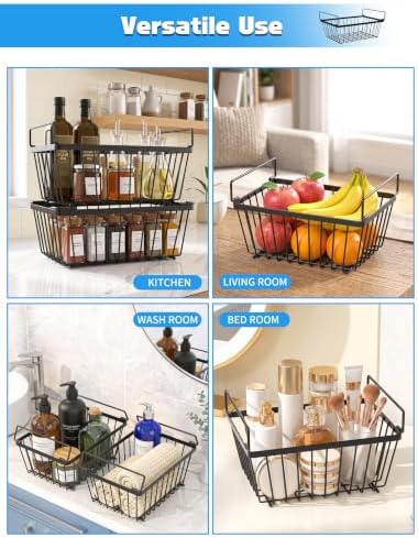4 Pack Black Freezer Organizer Bins