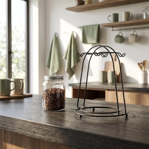 Vaguelly Vintage Metal Mug Tree Holder with 4 Hooks for Coffee Corner