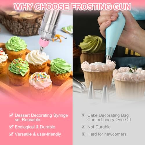 FACIACC Dessert Decorating Syringe Set, Stainless Frosting Piping Kit